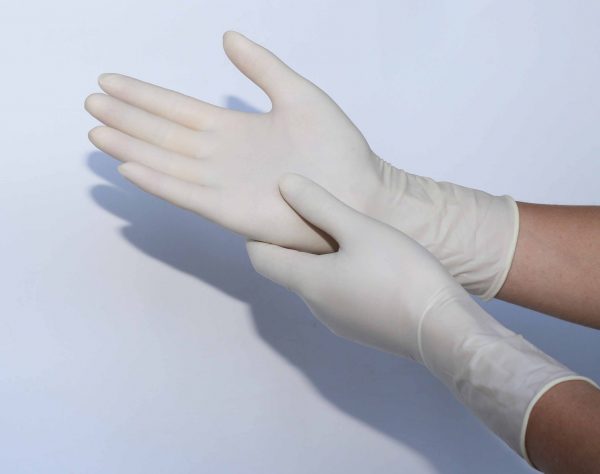 Elbow length latex gloves