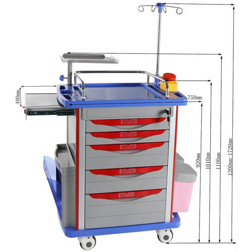 Emergency Crash Cart
Trolley 5 drawers