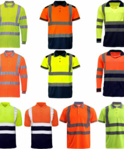 Dromex - 2 tone hiviz golf shirt lime / navy 180g polycotton size 2XL