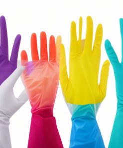 black long latex gloves