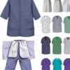 100% cotton reusable scrubs bottom green small