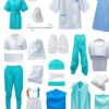100% cotton reusable scrubs bottom blue large