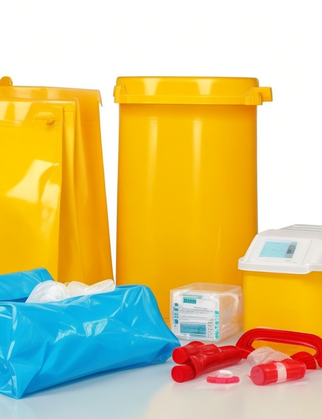 8881676285 monoject multi-purpose sharps containers, 8 liter, red base, chimney ..