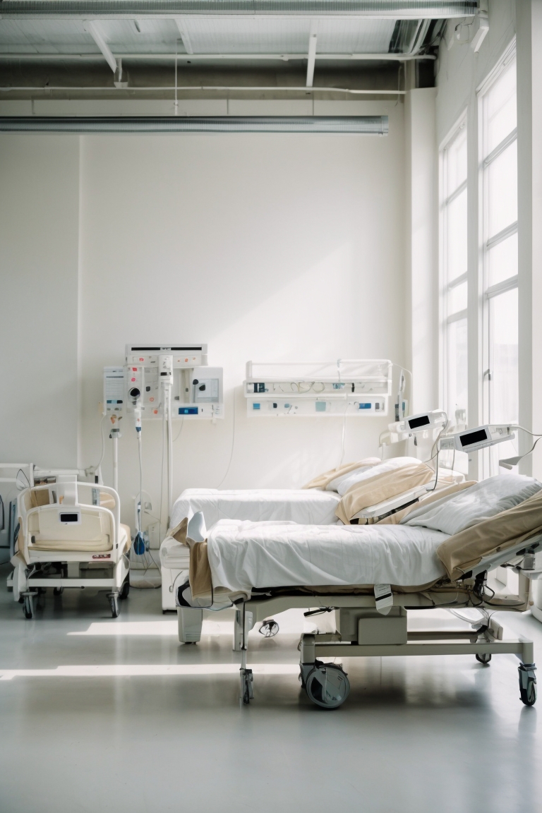 Hospital bed that turns into a chair