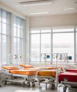 2 crank steelmedical hospital bed with driprod &mattress