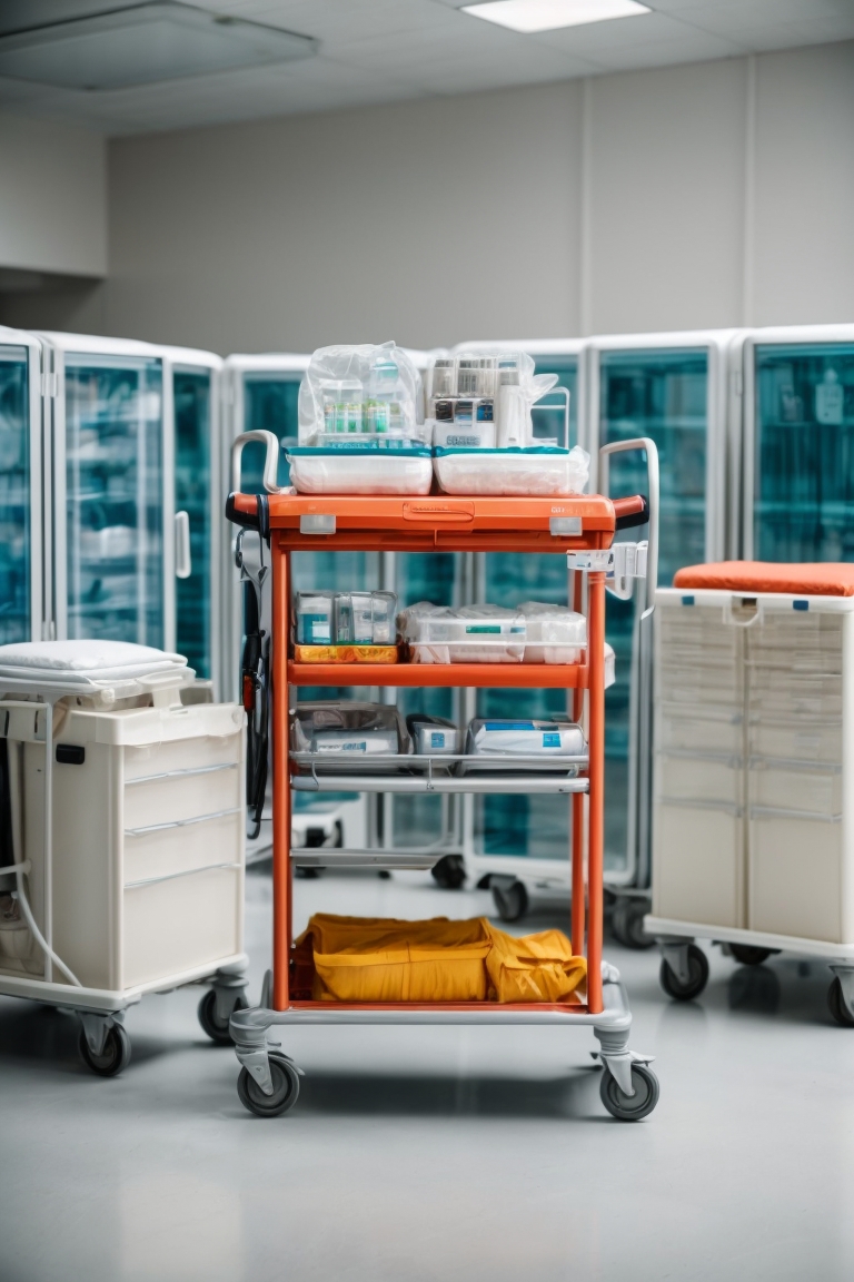 stainless steel medical instrument trolley