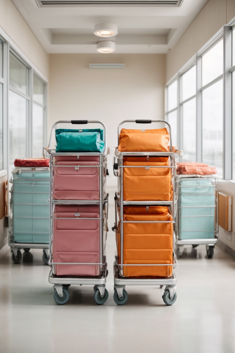 stainless steel linen trolley