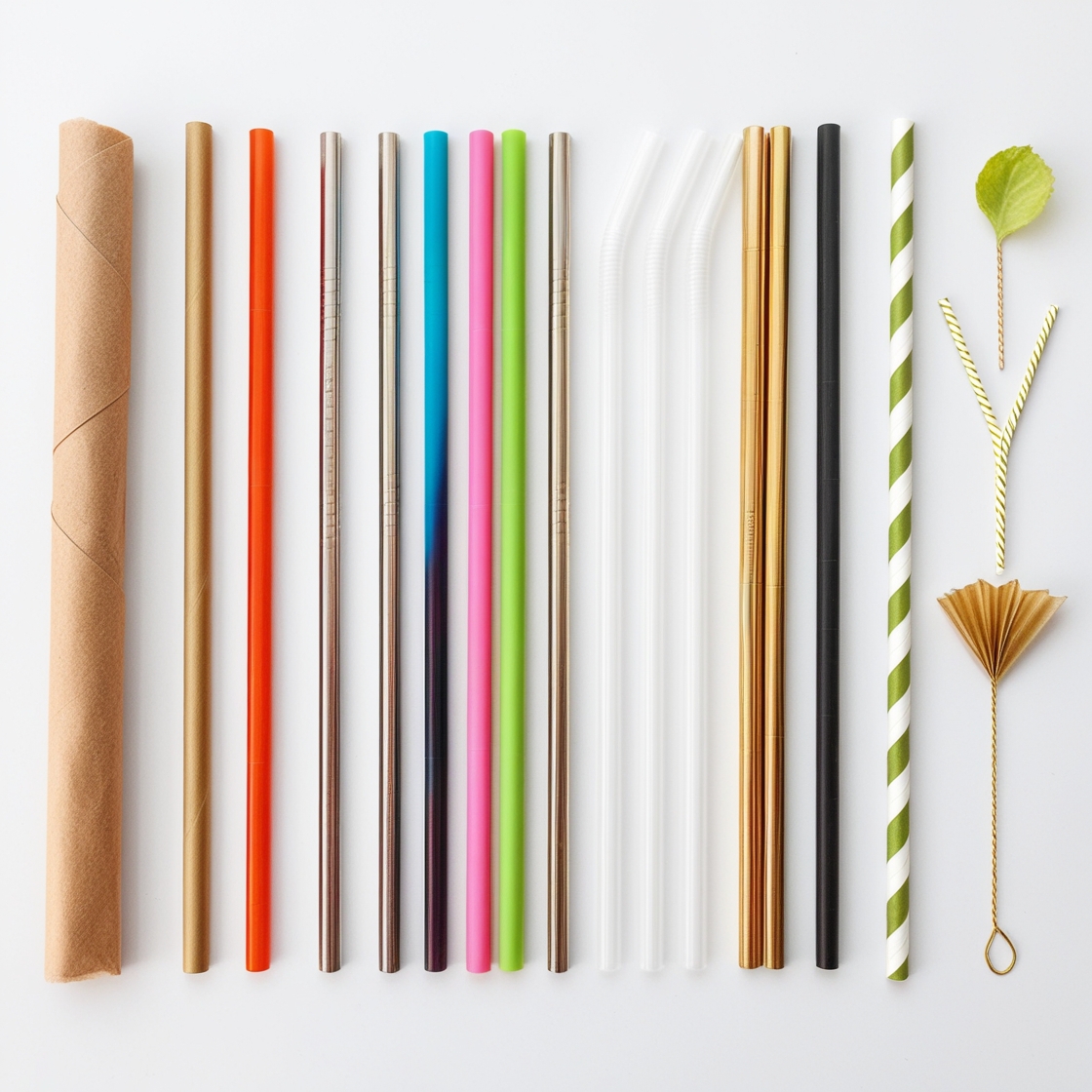 Straws Thick Smoothie Yellow Wrapped 12mm