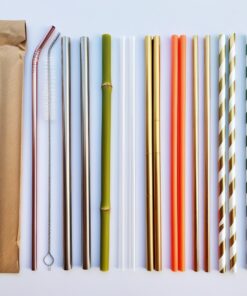 Straws Thick Smoothie WhiteWrapped 12mm