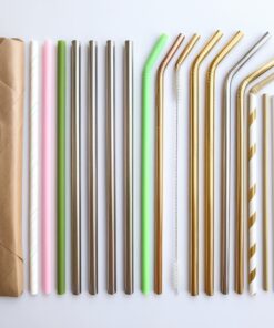 Straws Thick Smoothie Red Wrapped 12mm