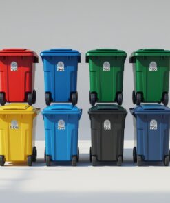 660 liter white wheelie bin