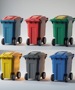 White 1000 liter wheelie bin