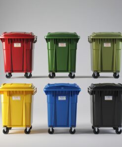 Grey 1000 liter wheelie bin