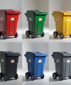 Green 1000 liter wheelie bin