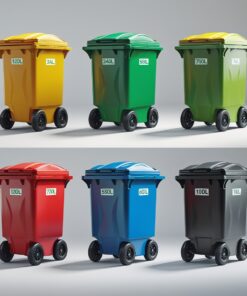 Brown 120 liter wheelie bin