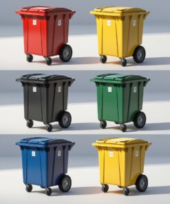White 120 liter wheelie bin