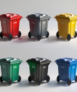 Red 120 liter wheelie bin