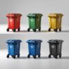 Green 550 liter wheelie bin