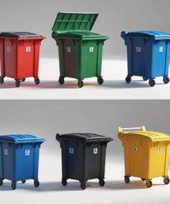 Red 240 liter wheelie bin