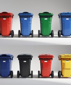 Black 120 liter wheelie bin