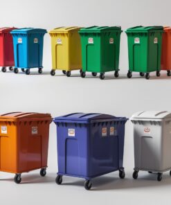 Red 1100 liter wheelie bin