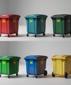 770 liter orange wheelie bin