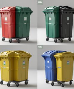 Orange 120 liter wheelie bin