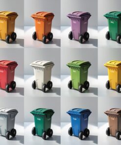 Red 550 liter wheelie bin