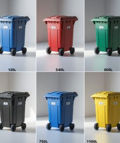 770 liter brown wheelie bin