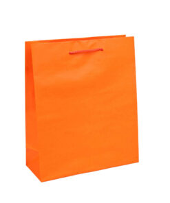 Orange A4 paper carrier bag with cord handles