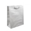 Silver A4 paper carrier bag with cord handles
