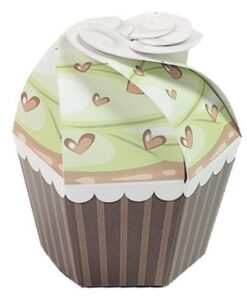Cupcake Sweet Box – Lime green with hearts