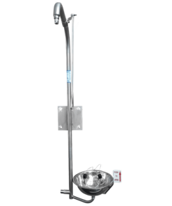 Single Wall Mounted Safety Shower with Eyewash Bowl