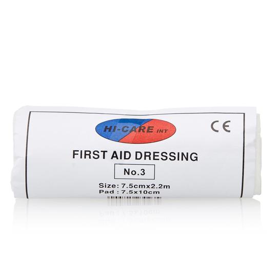 First Aid Dressing – No.3 Hi-care 7.5cm X 2.2m
