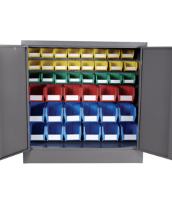 Louvre Panel & Linbin ® Storage Bin Half Size Cabinet Kit 1