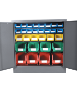 Louvre Panel & Linbin ® Storage Bin Half Size Cabinet Kit 2