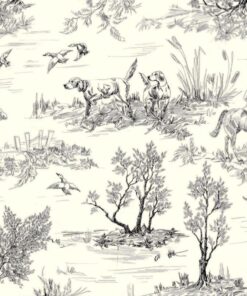 Countryside Toile in Black – Tissue Paper (50m x 50cm)