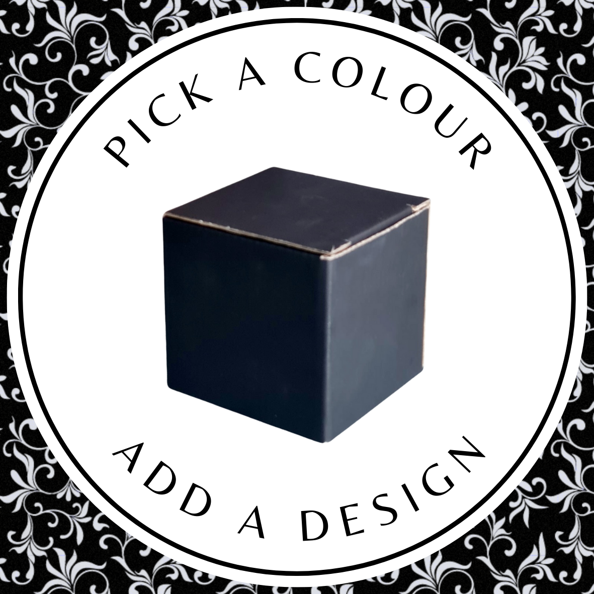 Design Cube Box (M) – Black Kraft 150 x 150 x 150mm
