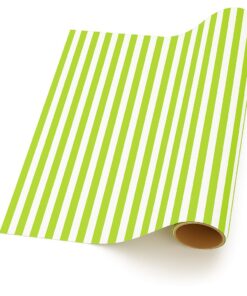 Thin Stripe – Lime Green & White (50m x 50cm Roll)