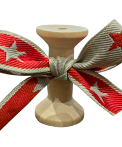 No 155 – Red & Beige Stars 20mm