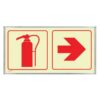 Photoluminescent Sign Frame - Fire Extinguisher Red Arrow - 380 x 190mm - SIGNP2FEA(2)