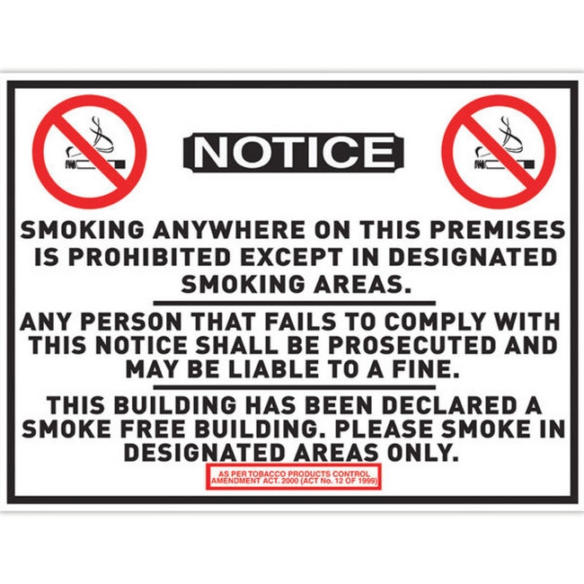 Safety Information Sign - No Smoking - 400 x 300mm - SIGNI7