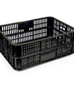 Live Chicken Crate - Open Top - Vented - Plastic Crate - 74 x 53 x 31 cm - Recycled Material - Black - PI-LB10-OT-black