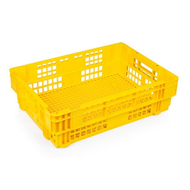 Heavy Duty Freezer Nesting Crate - Plastic Box - Vented Base and Sides - 62.5 x 45 x 17 cm - Virgin Material - HACCP - PI-730-virgin