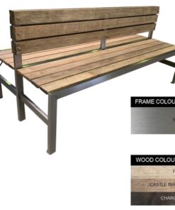 Slimline Bench - Stainless Steel 304 and Wood - Bolt Down - 45x180x98cm - Colour Options - SLBD4242S