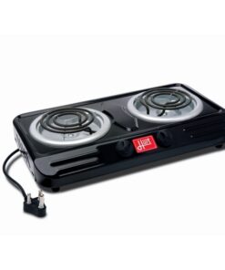 2 Plate Stove - Hart - Spiral - Black - 220-240V - Pack of 3 - 872000BL