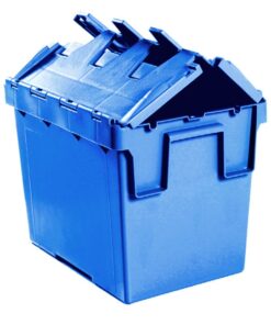 Plastic Crate - Hinged Lid - SABS Approved - 26L - Blue - Pack of 180 - AT43315-blue