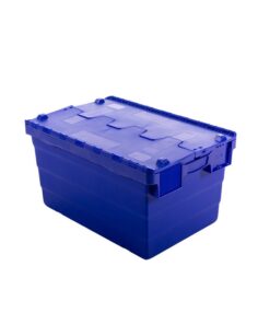 Crate - Security Container - Plastic ALC - Attached Hinged Lid - 7L - 30 x 20 x 18.4cm - Blue - ALC-185-Blue