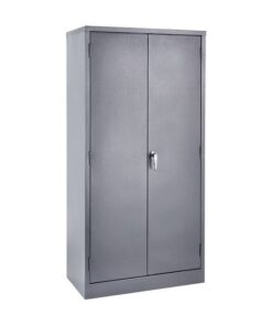 Steel Cupboard - Metal Stationery - 4 Shelves - Hammertone Grey - Knock Down (Requires Assembly) - 180 x 90 x 45 cm - SC002KD-grey