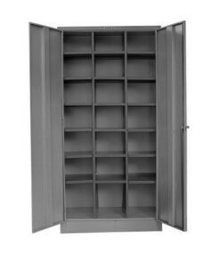 Pigeon Hole Cabinet with Doors - Steel - 21 Compartment - 180 x 90 x 45 cm - PH004-grey